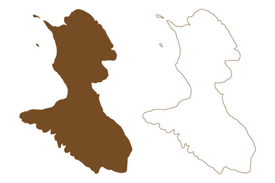 Olib island (Republic of Croatia, Adriatic Sea) map vector illustration, scribble sketch Olib map