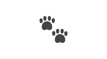 Paw prints vector flat icon. Animal foot prints emoji illustration