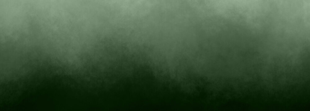 Olive green gradient background grimy misty painted texture with dark green bottom and army green color top in grunge banner header backdrop design