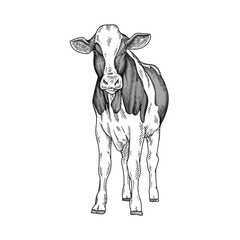 angus cow or cattle hand drawing