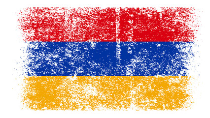 Armenia Flag Distressed Grunge Vintage Retro. Isolated on White Background