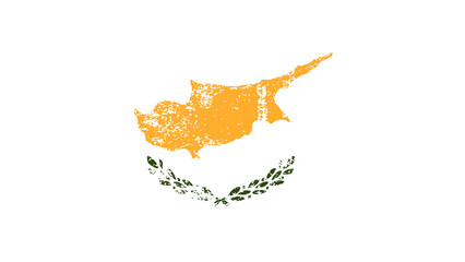 Cyprus Flag Distressed Grunge Vintage Retro. Isolated on White Background