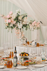 Elements of decoration of a festive hall for a wedding 3783.