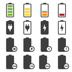 Battery icons set
