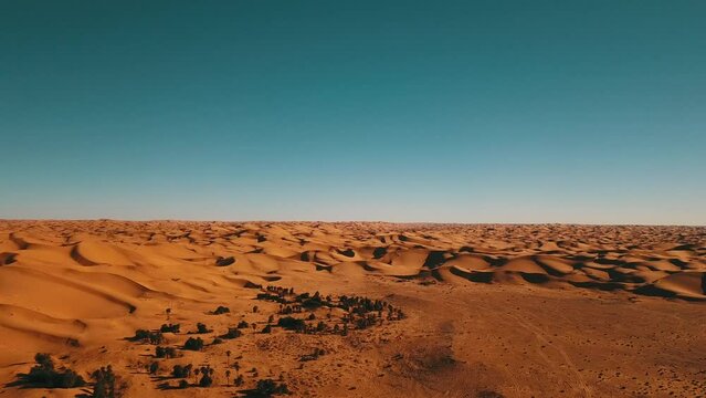 4K Footage, Aerial view of the Sahara Desert, near Taghit, Algeria 