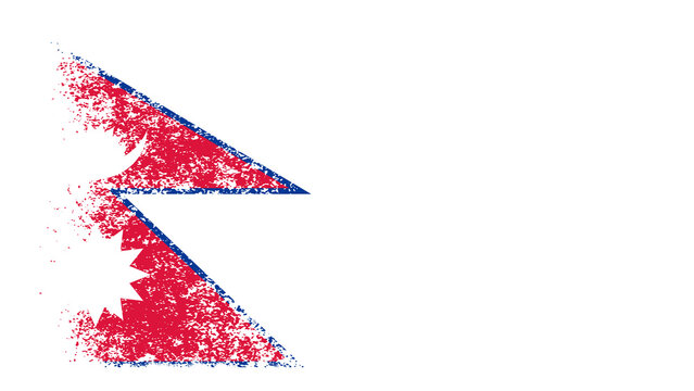 Nepal Flag Distressed Grunge Vintage Retro. Isolated on White Background