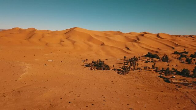4K Footage, Aerial view of the Sahara Desert, near Taghit, Algeria 