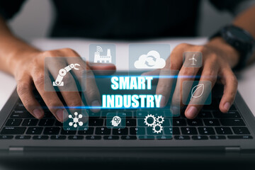 Smart industry 4.0 innovation automation is a manufacturing technology idea.