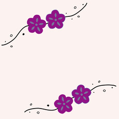 Asian design element.  Vector decorative collection of patterns,  flowers in chinese and japanese style.