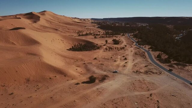 4K Footage, Aerial view of the Sahara Desert, near Taghit, Algeria 