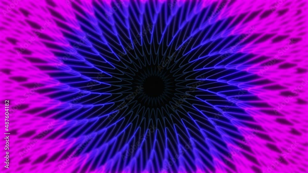 Aufkleber Geometric triangle endlessly rotating hypnotic spiral vj loop