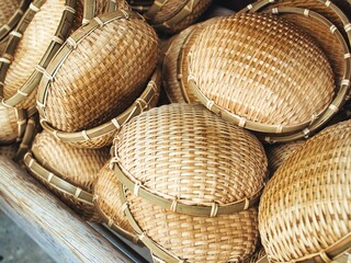 アジアの手作りで作られた竹ザル