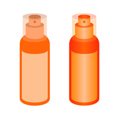 set of spray bottle vector illustration. Cylinder plastic container with the led vector for hand sanitizer, or cosmetic illustration element.