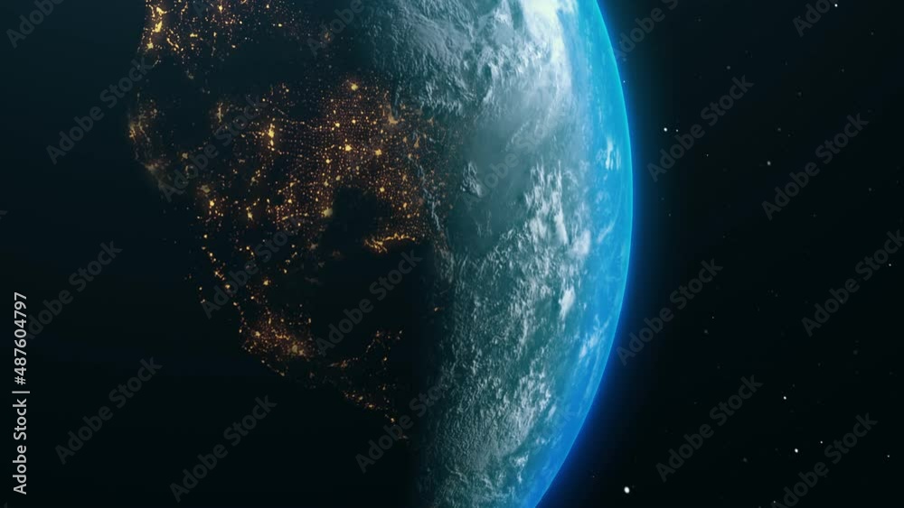 Wall mural sunrise over the americas. elements furnished by nasa. 4k animation.