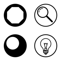 Circles1-2 Flat Icon Set Isolated On White Background