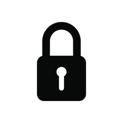 Padlock icon. Lock black icon.  Security symbol. Vector illustration isolated on white background. EPS 10