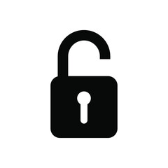 Padlock icon. Lock black icon.  Security symbol. Vector illustration isolated on white background. EPS 10