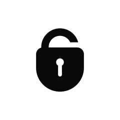 Padlock icon. Lock black icon.  Security symbol. Vector illustration isolated on white background. EPS 10