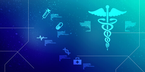 2d illustration caduceus medical symbol

