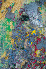 abstract colored texture. Old scratches, stain, paint splats, spots on the wall