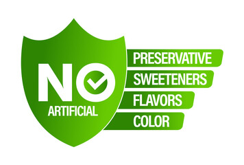 no artificial preservatives, sweetners, flavors and colors vector icon