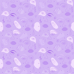 Young girl stylized one line woman face portrait, modern contemporary minimalist art abstract character. Vector illustration. Fashion concept, make up, beauty salon, accessories.