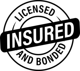 licensed insured and bonded vector icon, line art, black in color - obrazy, fototapety, plakaty