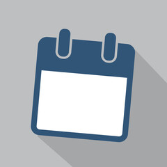 simple blue calendar icon on grey background