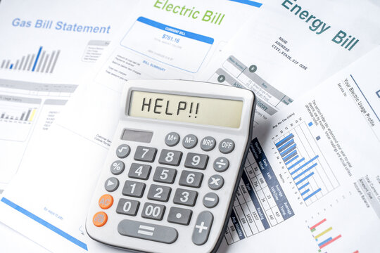 Cost of living concept..Monthly utility bills. Cost of utilities concept.