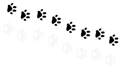 Fototapeta na wymiar Monochrome cat footprints