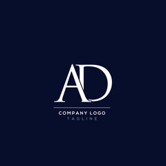 Creative minimal letter AD logo template.