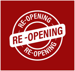 business re-opening abstract. 're opening' vector stamp