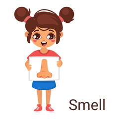 kid holding a poster with nose icon