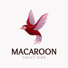 Elegant red bird logo design