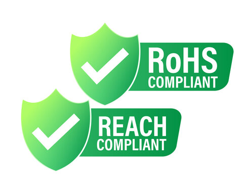 reach compliance, RoHS compliance vector icon, green i ncolor