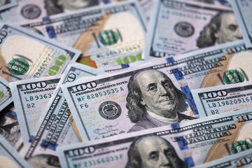 Many banknotes of the United States of America background