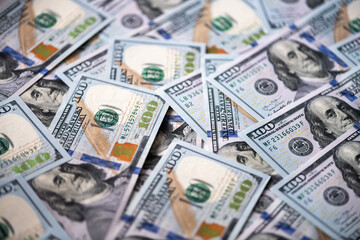 Many banknotes of the United States of America background