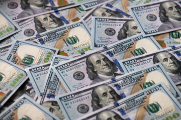 Many banknotes of the United States of America background