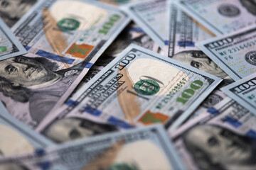 Many banknotes of the United States of America background