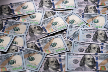 Many banknotes of the United States of America background