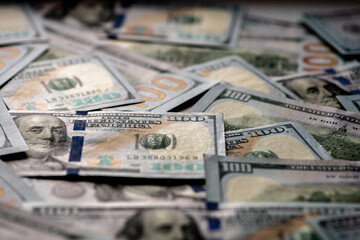 Many banknotes of the United States of America background