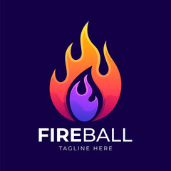 Modern fire colorful logo design