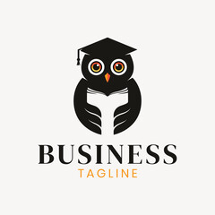 Owl book education logo design