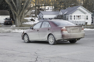 After the heavy salting of road after a winter storm, everything is the same color.  Car and...
