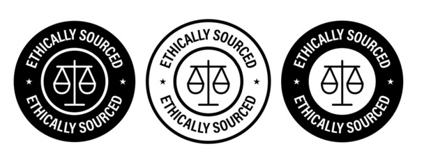 ethically sourced vector icon set, color in balck