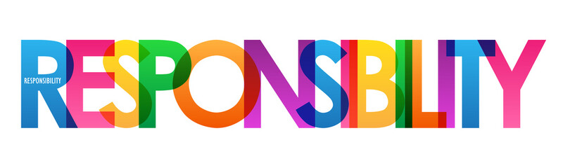 Fototapeta RESPONSIBILITY colorful vector typography banner obraz