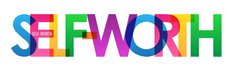 Fotobehang ZELFWAARDIG kleurrijke vector typografie banner © Web Buttons Inc