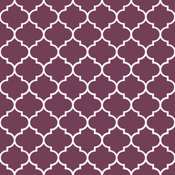 Purple moroccan tiles seamless pattern.