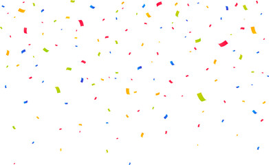 Confetti background. Party festive colorful fallen confetti pieces. Vector illustration - obrazy, fototapety, plakaty