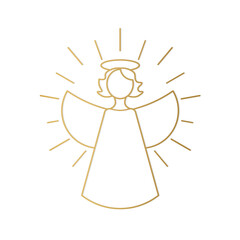 golden angel icon- vector illustration